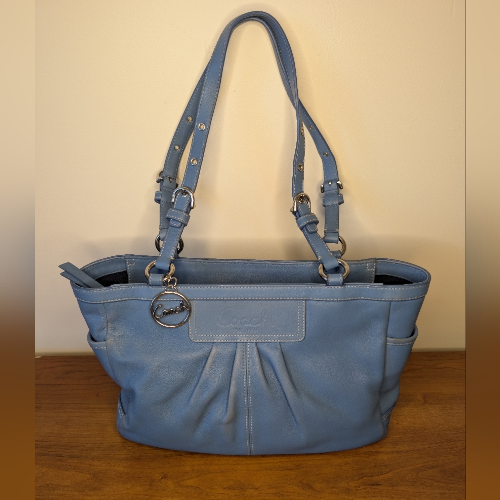 Coach Factory Powder Blue Leather Shoulder Bag